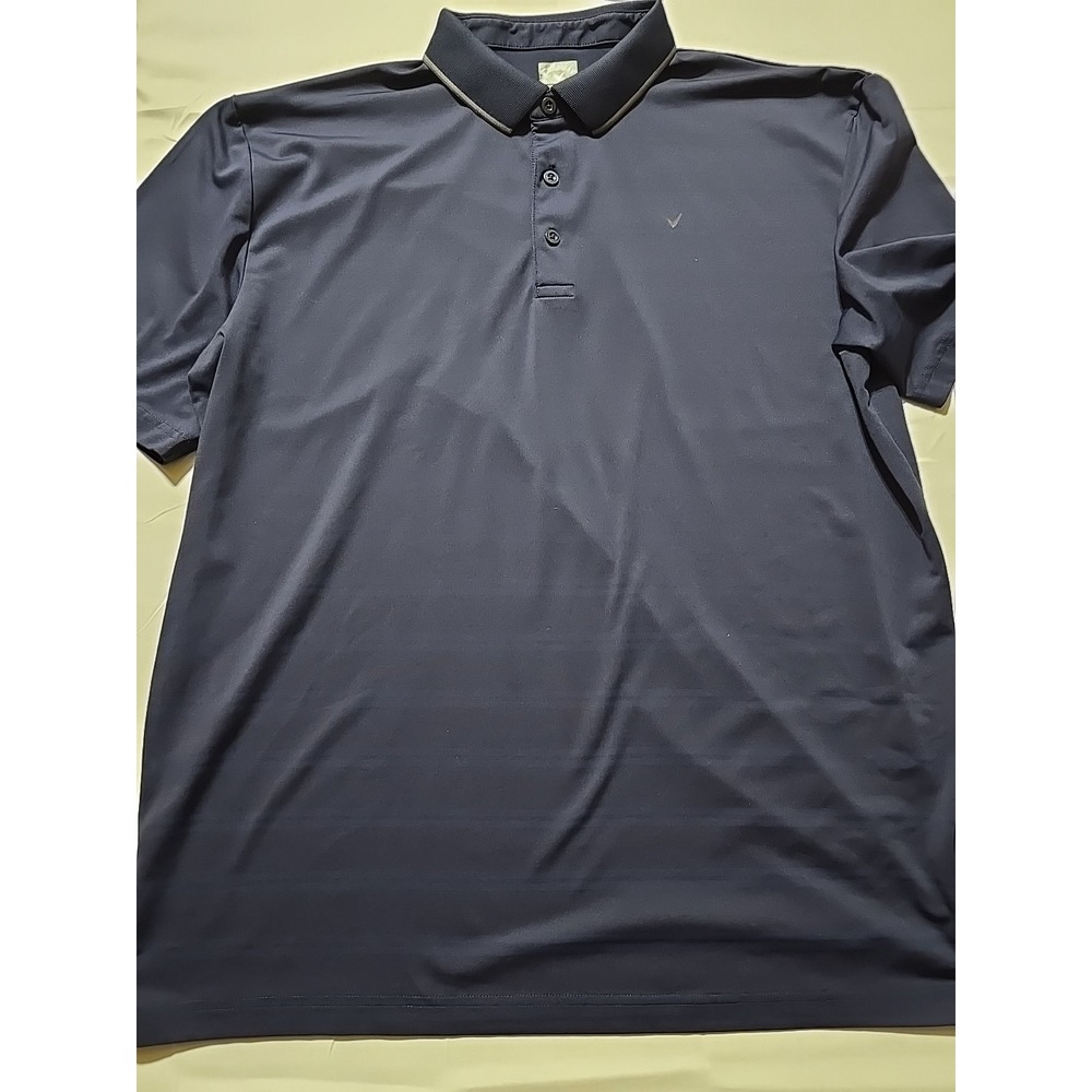 Callaway‎ Mens Golf Polo Opti Dri XL Men's Blue Stripe Stretch Performanxe Shirt